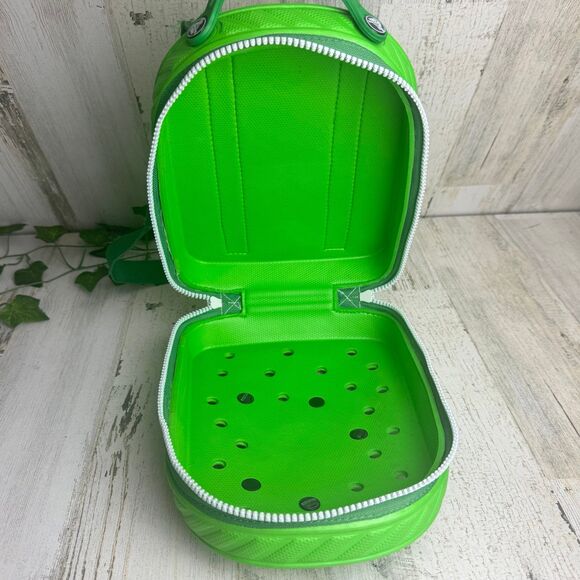 Crocs Mini Backpack Neon Green White Zipper Kids Book Bag - Picture 5 of 9